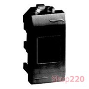 Розетка компьютерная RJ45, 1мод., черный, Brava ДКС 77654N