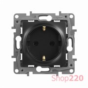 Розетка с заземлением, антрацит, 672621 Legrand Etika