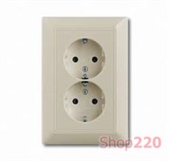 Розетка двойная, слоновая кость, ABB 20-02 EUJ-92-507 Basic 55