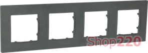 Рамка четвертная NORDIC, базальт - антимикробный, PLK1040732 Plank Electrotechnic