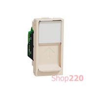 Розетка компьютерная RJ45, 5 UTP, бежевый, 1 модуль, Unica New Schneider NU341044