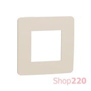 Рамка 1-постовая, бежевый/бежевый, Unica New Schneider NU280244