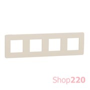 Рамка 4-постовая, бежевый/бежевый, Unica New Schneider NU280844