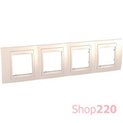 Рамка 4 поста, слоновая кость, Unica MGU6.008.25 Schneider