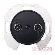 Телевизионная розетка R/TV S8, проходная, черный, Renova WDE011742 Schneider