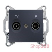 Розетка TV/R проходная, графит, Sedna SDN3301870 Schneider