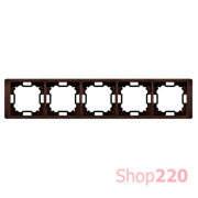 Рамка пятерная, красное дерево, Basic Neos Simon