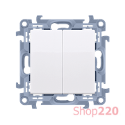 Кнопка двойная, белый, SIMON10