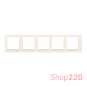 Рамка пятерная, кремовый, SIMON10