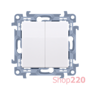 Выключатель двойной с подсветкой, белый, SIMON10