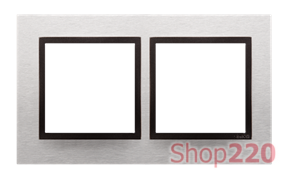 Рамка двойная, металл нержавеющая сталь Янь, SIMON54 NATURE