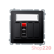 Розетка аудио на 1 динамик, графит, Basic Simon