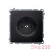 Розетка электрическая без заземления, графит, Basic Simon