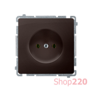 Розетка электрическая без заземления, шоколад, Basic Simon