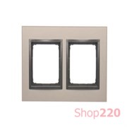Рамка двойная, металл сатиновый мрак, SIMON54 NATURE