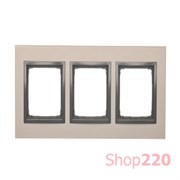 Рамка тройная, металл сатиновый мрак, SIMON54 NATURE