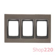 Рамка тройная, бетон графит, SIMON54 NATURE