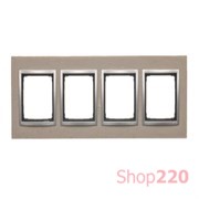 Рамка четверная, бетон светлый серебро, SIMON54 NATURE