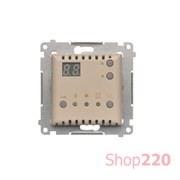 Терморегулятор для теплого пола с дисплеем и со встроенным датчиком, кремовый, SIMON54