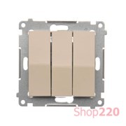 Выключатель тройной, кремовый, SIMON54