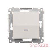 Выключатель одинарный с подсветкой, белый, SIMON54