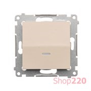 Выключатель одинарный с подсветкой, кремовый, SIMON54