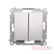 Выключатель двойной, серебро, SIMON54