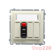 Розетка аудио на 1 динамик, бежевый, Basic Simon