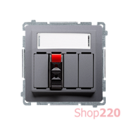 Розетка аудио на 1 динамик, сталь, Basic Simon