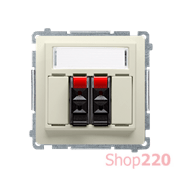 Розетка аудио на 2 динамика, бежевый, Basic Simon