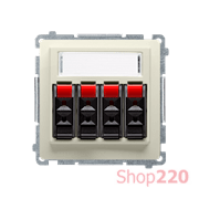 Розетка аудио на 4 динамика, бежевый, Basic Simon