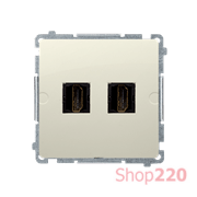 Розетка двойная HDMI, бежевый, Basic Simon