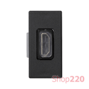 Розетка HDMI, 1 модуль, черный, К45 Simon K129B/14