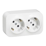 Розетка двойная с заземлением, белый, 782433 Legrand Forix