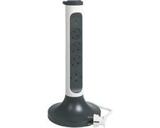 Удлинитель-стойка на 4 розетки 16 А, с УЗИП, кабель 2 м, белый/черный, 694505 Legrand