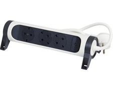 Удлинитель на 3 розетки 16 А, поворотный, кабель 3 м, белый/черный, премиум 694535 Legrand