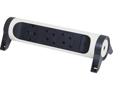 Удлинитель на 3 розетки 16 А, поворотный, без кабеля, белый/черный, премиум 694543 Legrand