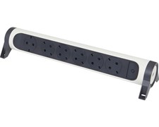 Удлинитель на 6 розеток 16 А, поворотный, без кабеля, белый/черный, премиум 694547 Legrand