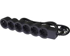 Удлинитель на 6 розеток, 16 А, кабель 1,5 м, черный, стандарт 694558 Legrand