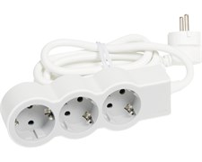 Удлинитель на 3 розетки, 16 А, кабель 3 м, белый/серый, стандарт 694559 Legrand
