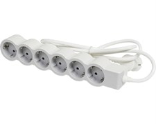 Удлинитель на 6 розеток, 16 А, кабель 3 м, белый/серый, стандарт 694565 Legrand