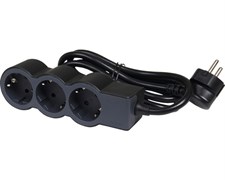 Удлинитель на 3 розетки, 16 А, кабель 5 м, черный, стандарт 694568 Legrand