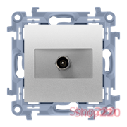 Розетка ТВ, серебро, SIMON10