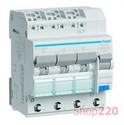 Дифавтомат 3x(1P+N) 10А, 30 мA, уставка С, тип A, 6 кА, Hager ADZ360D