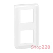Рамка 2 поста вертикальная, белый, Mosaic New Legrand 277822L
