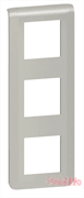 Рамка 3 поста вертикальная, алюминий, Mosaic New Legrand 079323L