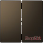 Клавиша двойная, мокко (металл), Merten MTN3400-6052