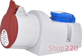 Силовая розетка 32А, 220В/380В, 5 полюсов, IP44, комбинированная, EZCZ-S-3253 ETI 4482053