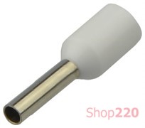 Наконечник трубчатый 1.0 мм кв, белый, НТ 1,0-08 Аско A0060010063