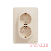 Розетка электрическая двойная, бежевый, Sedna Design